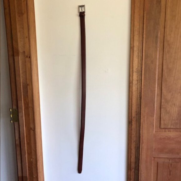 RALPH LAUREN Brown Leather Belt Silver Tone Buckle NWOT - Picture 8 of 16